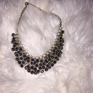 Gold and dark gray statement necklace